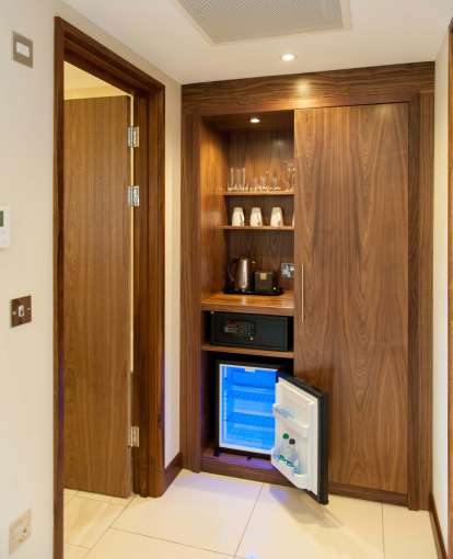 Devon Hotel Accommodation Drink Making Facilities with Safe and Fridge